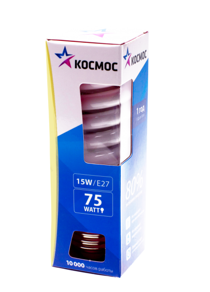 Компактная люминесцентная лампа SPC 15Вт E27 2700К T2 LKsmT2SPC15wE2727eco