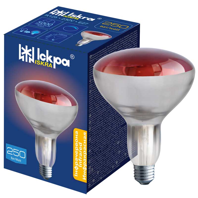 Лампа ИКЗК 230-250-3 Е27 R125 инд. ISKRA