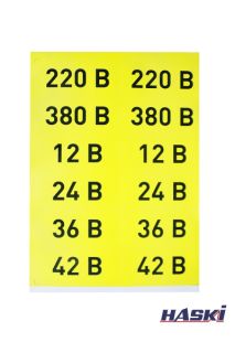 Самоклеящаяся этикетка -   24 В, 90 х 38мм HASKI