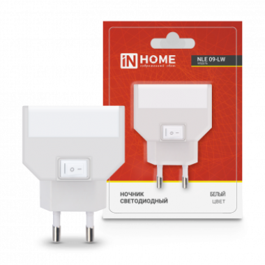 Ночник светодиодный NLE 09-LW белый с выключателем 230В IN HOME