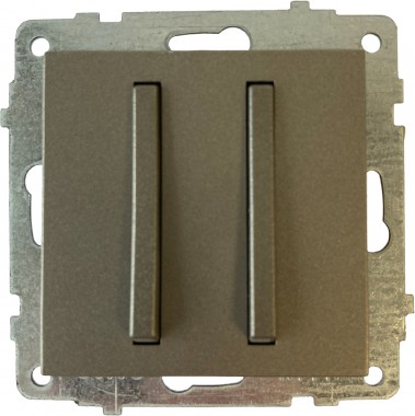 Выключатель двойной (цвет антрацит) М + К тонкая клавиша