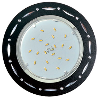 Светильник встраиваемый Ecola GX53 H4 DL5385 без рефл. Точки-полоски по кругу черный/алюм 20x110 (к+) /FB5385ECB/