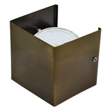 Светильник настенный Ecola GX53-N51 бра прямоугольный черненая бронза 1* GX53 100х100х90 (1 из цв. уп. по 2) /FNN51FECB/