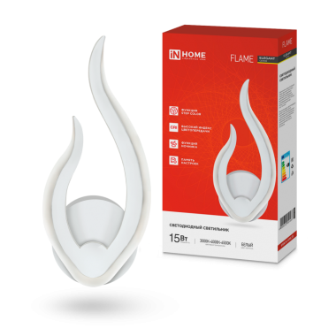 Светильник светодиодный ELEGANT FLAME 15Вт 230В 3000-6500K 1200Лм STEP COLOR белый IN HOME