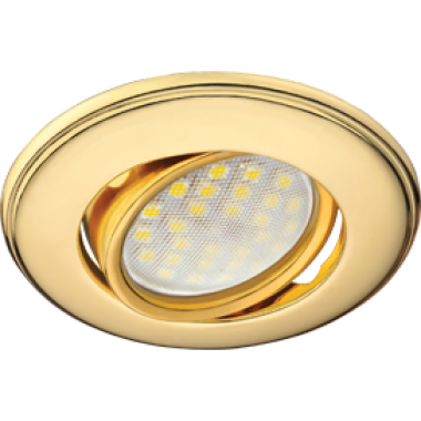 Светильник встраиваемый Ecola MR16 DH03 GU5.3 поворотный выпуклый (скрытый крепеж лампы) золото 25x88 (кd74) /FG1601EFS/