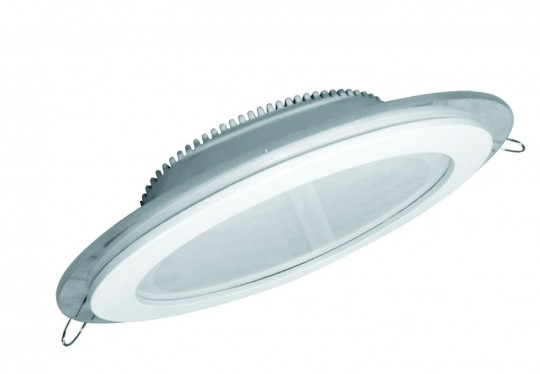 Светильник светодиодный (окантовка стеклом)  LE GLRL WH 6W D100 CW