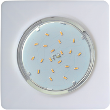 Светильник встраиваемый Ecola GX53 5357 легкий квадратный белый 107x25  /FW5357ECD/