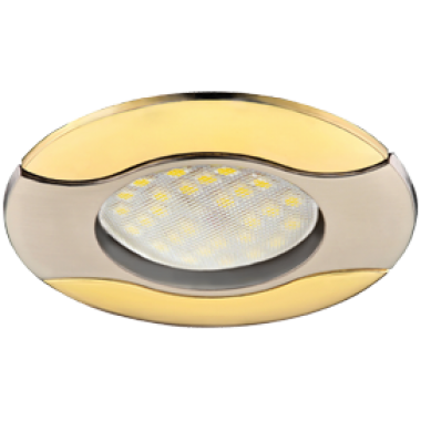 Светильник встраиваемый Ecola MR16 HL029 GU5.3 литой Волна (скрытый крепеж лампы) сатин-хром/золото 22x82 (кd74) /FN1604EFS/