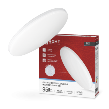 Светильник светодиодный NEO SIMPLE-9565-WH 95Вт 230В 6500K 7600Лм 460x67мм белый IN HOME