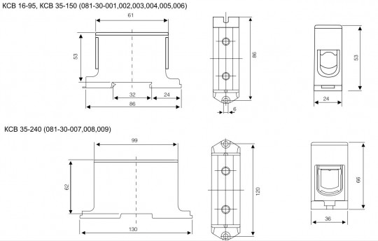 Клемма силовая вводная КСВ 16-95 синяя HLT