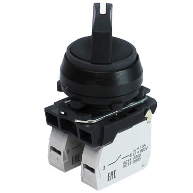 Переключатель управления ПЕ-011 исп.2м, 1з+1р, 10А, 660В, рукоятка на 2 положения -45° +45°, IP40