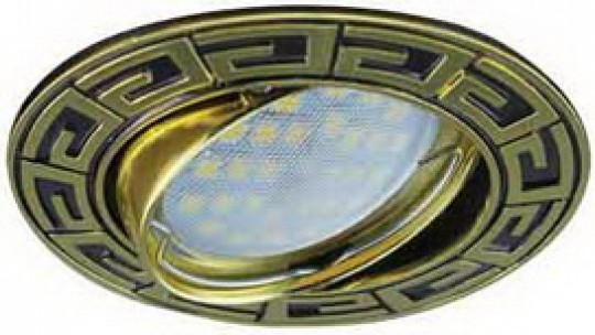 Светильник встраиваемый Ecola MR16 DL110 GU5.3 литой поворотный Антик черный хром/золото 24x86 /FM1605EFF/