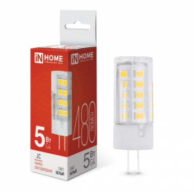 Лампа светодиодная LED-JC 5Вт 12В G4 4000К 480Лм IN HOME