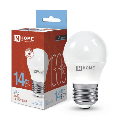 Лампа светодиодная LED-ШАР-VC 14Вт 230В E27 6500K 1330Лм IN HOME