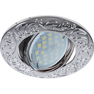 Светильник встраиваемый Ecola MR16 DL114 GU5.3 литой поворотный Лианы хром 25x90 /FС1604EFF/