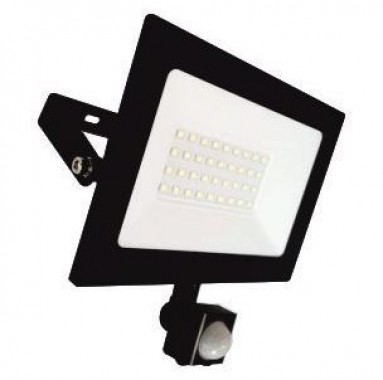 Прожектор с/д LE LED FL IR  30W BLACK (1/20) IP65 холодный белый (с сенсором)
