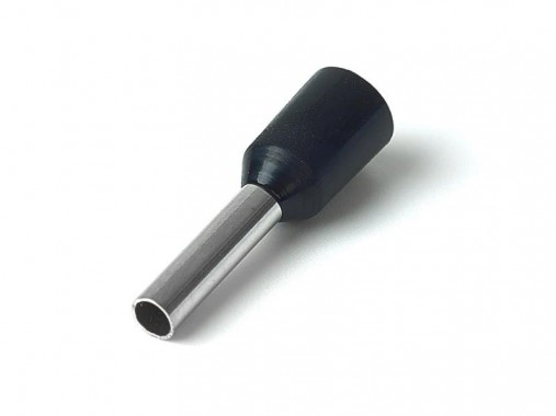 Наконечник-гильза Е1512 1.5мм2 с изолированным фланцем чёрный  (уп./100 шт) HLT