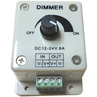 Димер Ecola LED strip Dimmer 8A 96W 12V (192W 24V) с винтовыми клеммами и ручкой для управления /CDM08AESB/