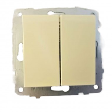Выключатель двойной (кремовый цвет) М + К