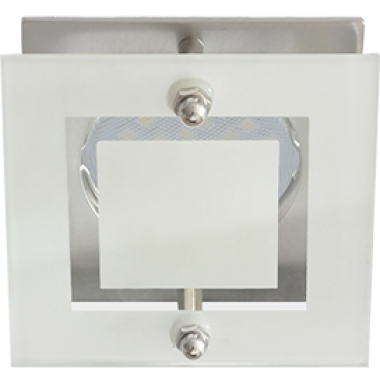 Светильник встраиваемый Ecola MR16 DL200 GU5.3 Glass Квадрат со стеклом прозрачный и матовый/хром 45x77x77 /FC16ASECB/