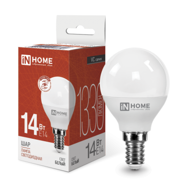 Лампа светодиодная LED-ШАР-VC 14Вт E14 4000K 1330Лм IN HOME