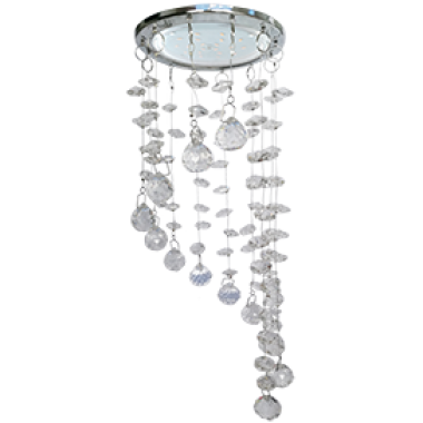 Светильник встраиваемый Ecola GX53 H4 5354 Glass Круг "Хрустальная нить" прозрачный/хром 330x105 (к+) /FS53RVECB/