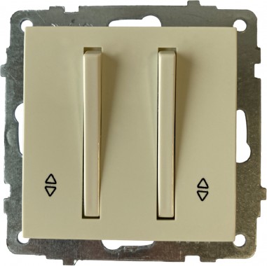 ВЫКЛЮЧАТЕЛЬ ДВОЙНОЙ ПРОХОДНОЙ (КРЕМОВЫЙ ЦВЕТ) М + К