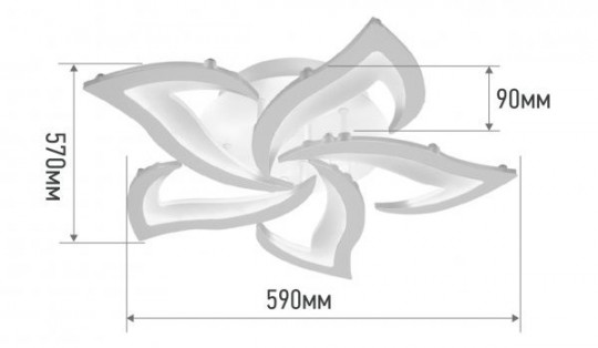 Светильник светодиодный ELEGANT LOTUS 90Вт 230В 3000-6500K 7000Лм 590х570х90мм c пультом ДУ белый IN HOME