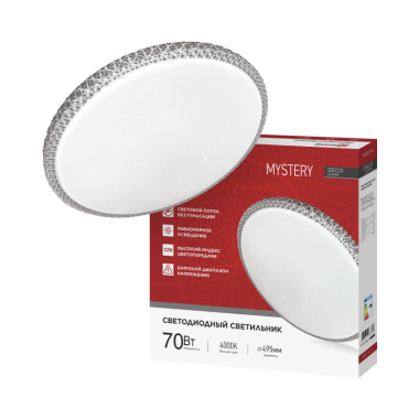 Светильник светодиодный серии DECO MYSTERY 70Вт 230В 4000К 6300Лм 495х70мм IN HOME