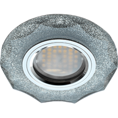 Светильник встраиваемый Ecola MR16 DL1653 GU5.3 Glass Стекло Круг с вогнутыми гранями серебряный блеск/хром 25x90 (кd74) /FS1653EFF/