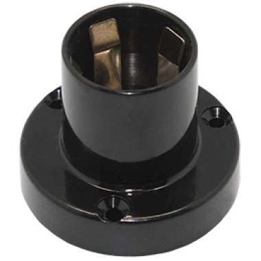 Патрон накладной Ecola base безрезьбовой прямой с винтовыми клеммами E27 карболит черный /AB7NSCEAY/