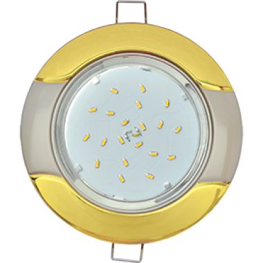 Светильник встраиваемый Ecola GX53 H4 9012 без рефл. "Волна" золото-жемчуг 38x116 (к+) /FV71H4ECB/