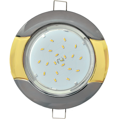 Светильник встраиваемый Ecola GX53 H4 9012 без рефл. "Волна" черный хром-золото 38x116 (к+) /FI71H4ECB/