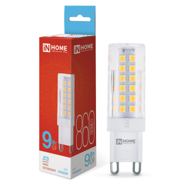 Лампа светодиодная LED-JCD 9Вт 230В G9 6500К 860Лм IN HOME