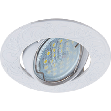 Светильник встраиваемый Ecola MR16 DL114 GU5.3 поворотный литой Лианы белый 25x90 /FW1604EFF/