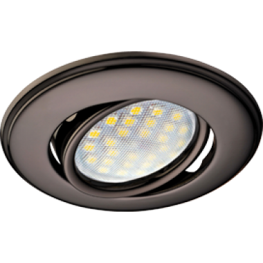 Светильник встраиваемый Ecola MR16 DH03 GU5.3 поворотный выпуклый (скрытый крепеж лампы) черный хром 25x88 (кd74) /FT1601EFS/