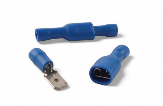 Разъем плоский полностью изолированный РППИ-М 2-187 синий (мама) (уп./100 шт)