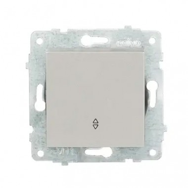 Выключатель одноклавишный проходной (серебристый цвет) М + К