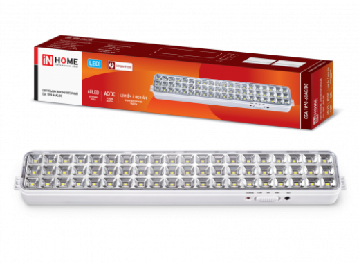 Светильник светодиодный аварийный СБА 1098-60AC/DC 60 LED 2.0Ah lithium battery AC/DC IN HOME