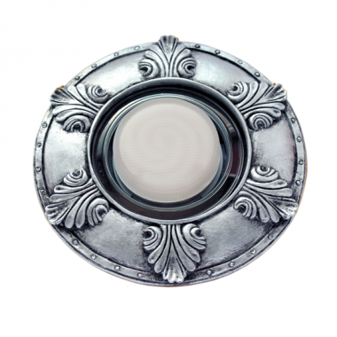 Накладка для встраиваемого светильника Ecola GX53 H4 широкая гипсовая "листья" черненое серебро 19х195