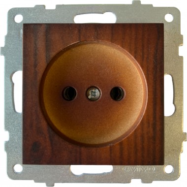 РОЗЕТКА БЕЗ ЗАЗЕМЛЕНИЯ (ОРЕХОВЫЙ ЦВЕТ) GRANO