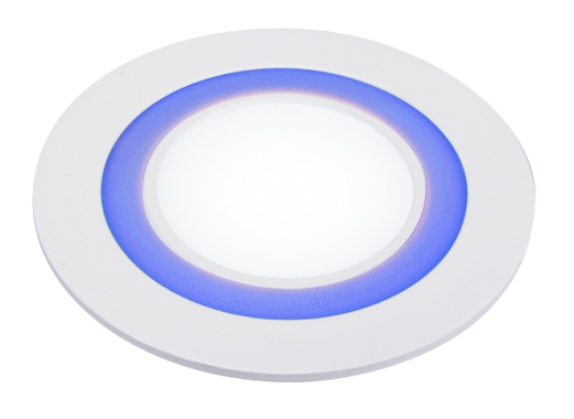 Светильник встраиваемый PPL-R 180140 (18031)  12W/4W  6500K  blue 3 pin синий круглый