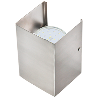Светильник настенный Ecola GX53-N52 бра прямоугольный сатин-хром 2* GX53 100х140х90 (1 из цв. уп. по 2) /FSN52FECB/
