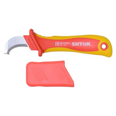 Нож для снятия изоляции с пяткой 1000В VDE, SHTOK. 14003