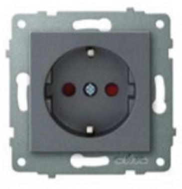 РОЗЕТКА БЕЗ ЗАЗЕМЛЕНИЯ (ЦВЕТ АНТРАЦИТ) М + К