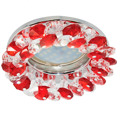 Светильник встраиваемый Ecola MR16 CD4141 GU5.3 круглый с хрусталиками прозрачный/золото 50x90 (кd74) /FD1618EFY/