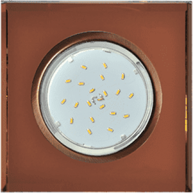 Светильник встраиваемый  Ecola GX53 H4 5311 Glass Стекло Квадрат скошенный край черненая медь - янтарь 38x120x120 (к+) /FA53SNECH/