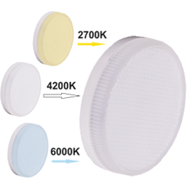 Лампа светодиодная Ecola GX53 LED Premium 10,0W Tablet 220V с изменяемой цв темп (2700/4200/6000K) матовая 27x75 /T5CT12ELC/