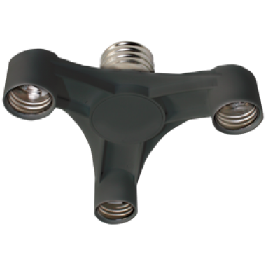 Переходник Ecola base с цоколя E40 на 3хE27 широкий черный /A8T37BEAY/