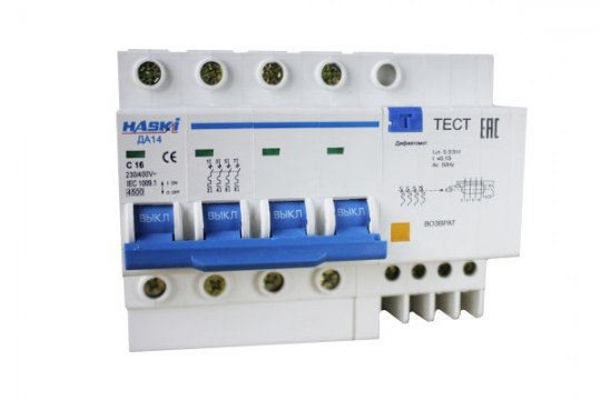 Дифференциальный автомат ДА14 4Р 16А 30мА хар.С HASKI